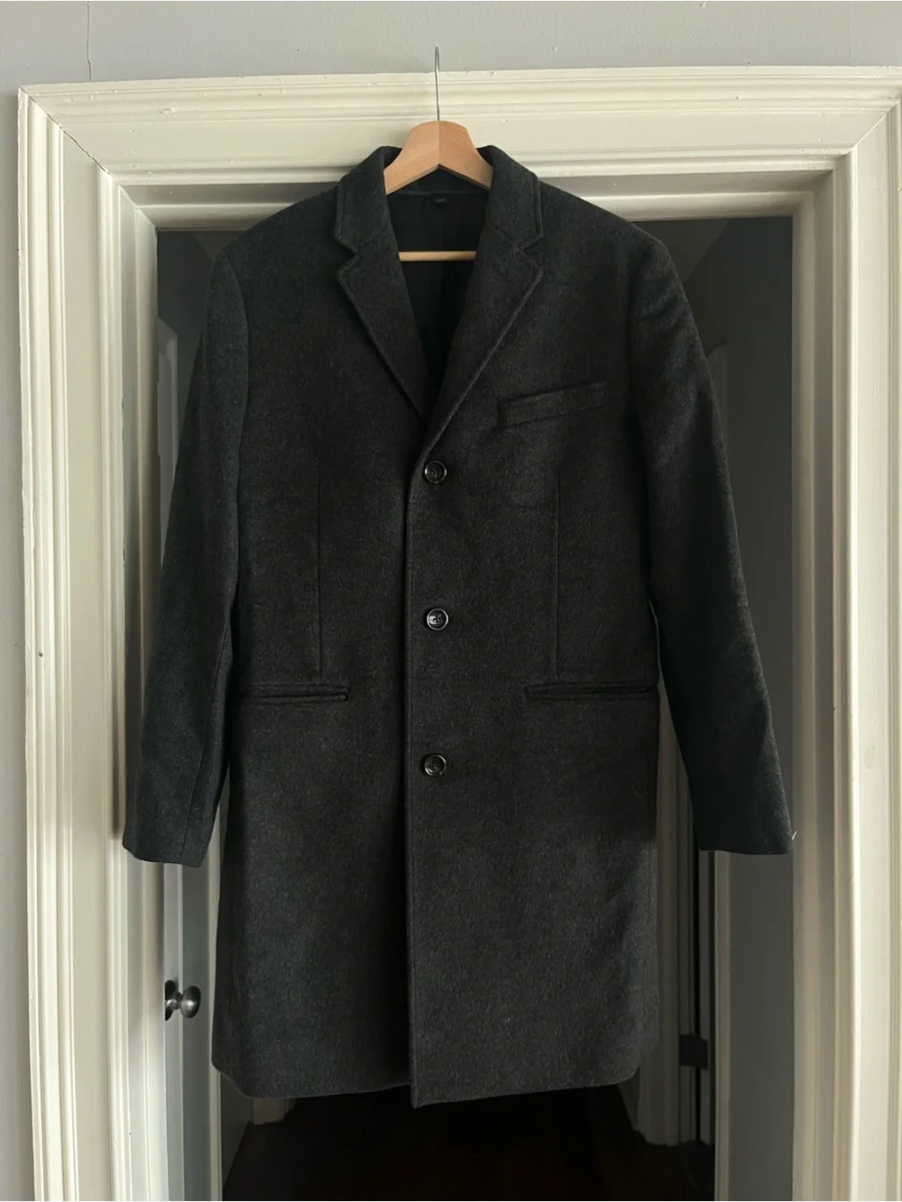 NWOT JCrew Ludlow Dark Gray Charcoal Wool-Cashmere Blend Coat - Single-Breasted